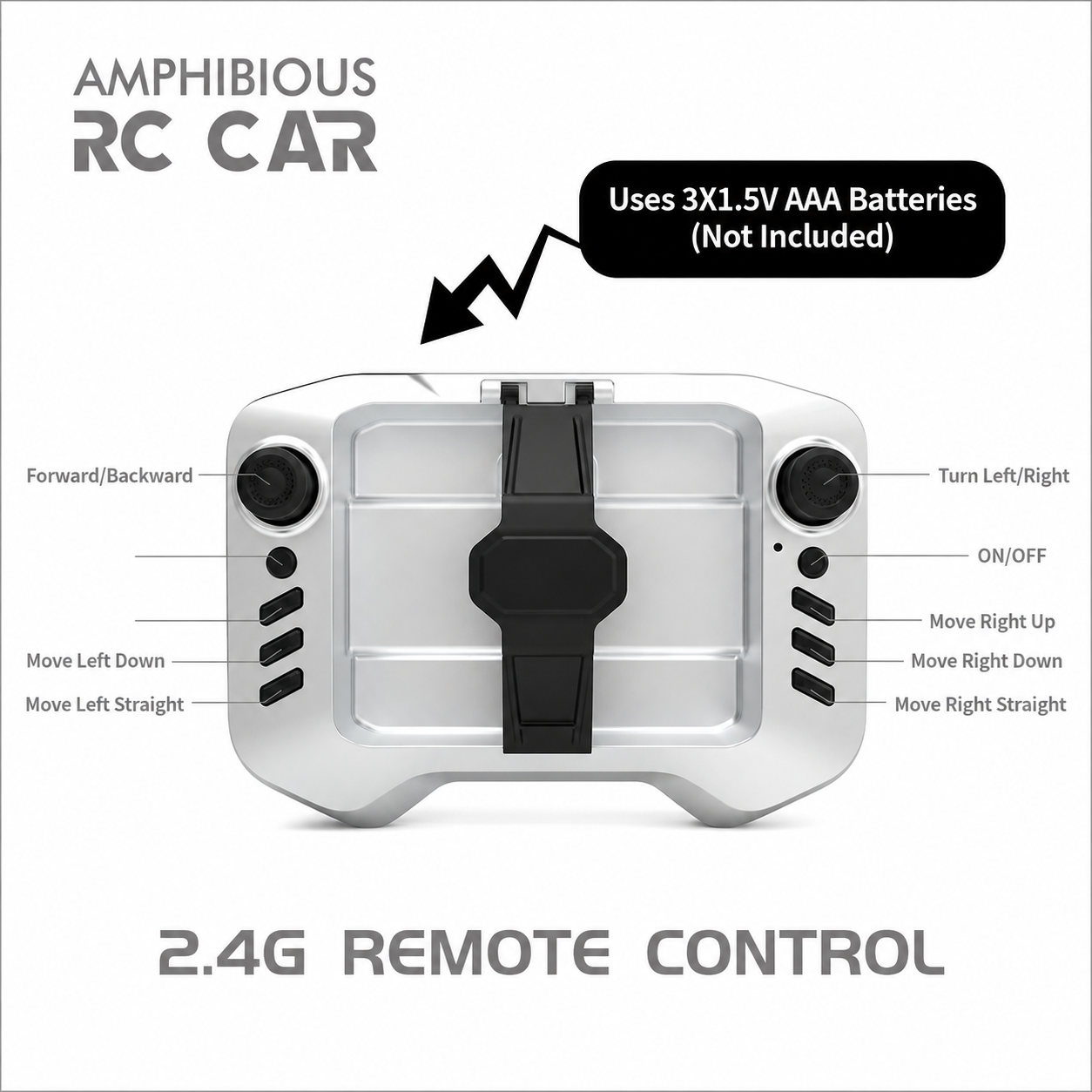 Mini Amphibious RC Stunt Car with 2 Interchangeable Tires & 2.4G Remote Control Toy Car