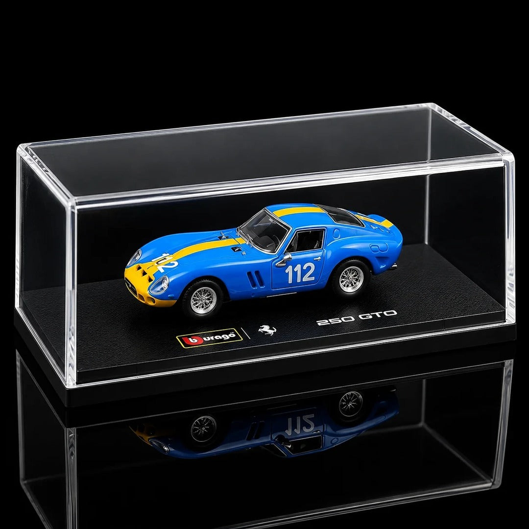 Bburago Ferrari 250 GTO Racing #112 1:64 diecast model car packaging case angle view