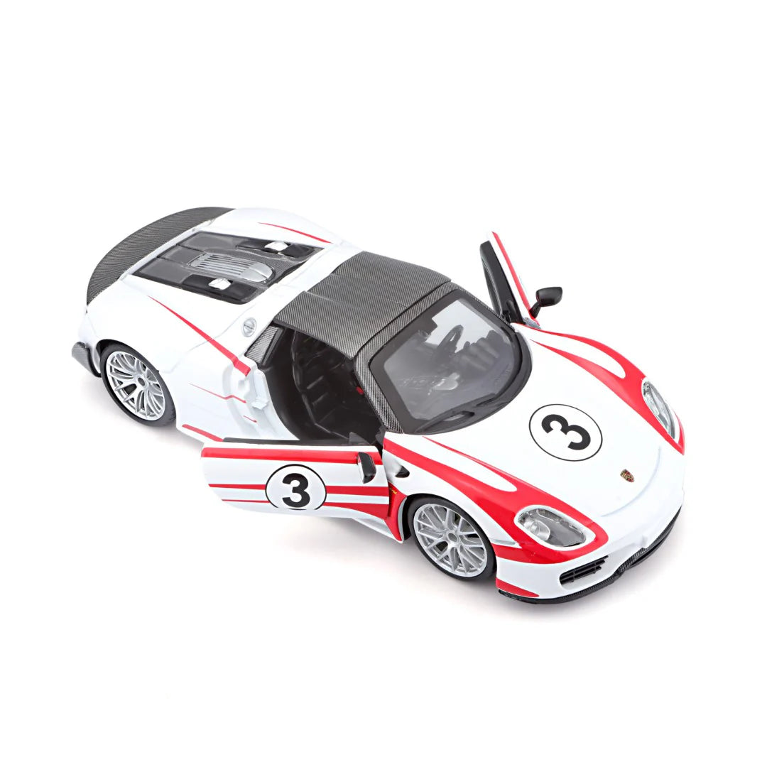 Bburago - 1 : 24 Diecast Scale Model - Official Licensed Product - Race Edition - Porsche 918 Weissach
