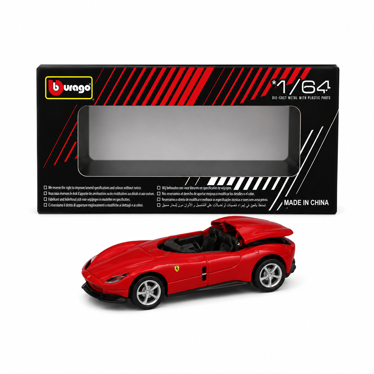 Burago Ferrari Monza SP1 Die-Cast Model Car – 1:64 Scale Collectible