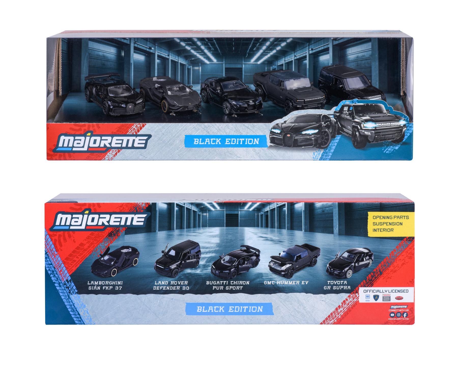 Majorette Black Edition Giftpack Premium Diecast Car Model - Set of 5