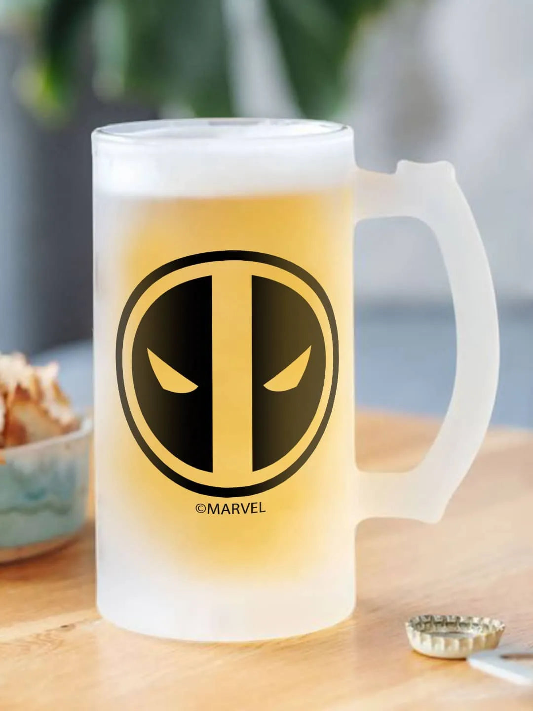 Deadpool Frosted Glass Beer Mug - 375 Ml