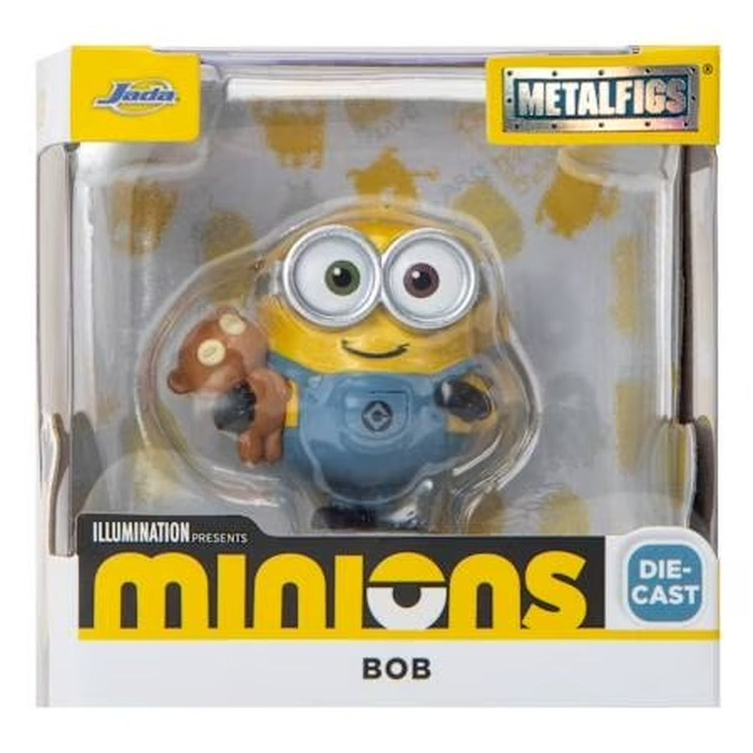 Jada Metalfigs Minions Bob figure with packaging box and teddy bear