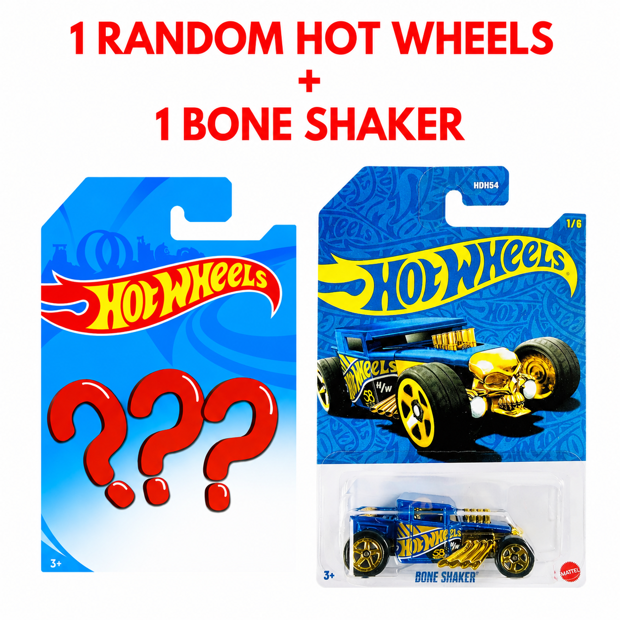 Hot Wheels Bone Shaker + 1 Random Hot Wheels Car Combo Pack