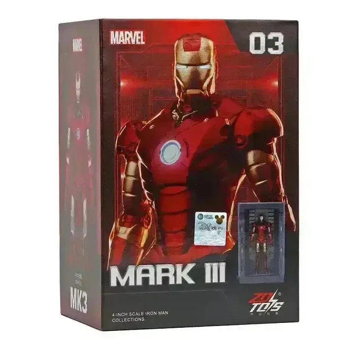 Marvel Studios : The Infinity Saga 4 Inch Scale Iron Man Collection Figures Set of 7 by ZD Toys