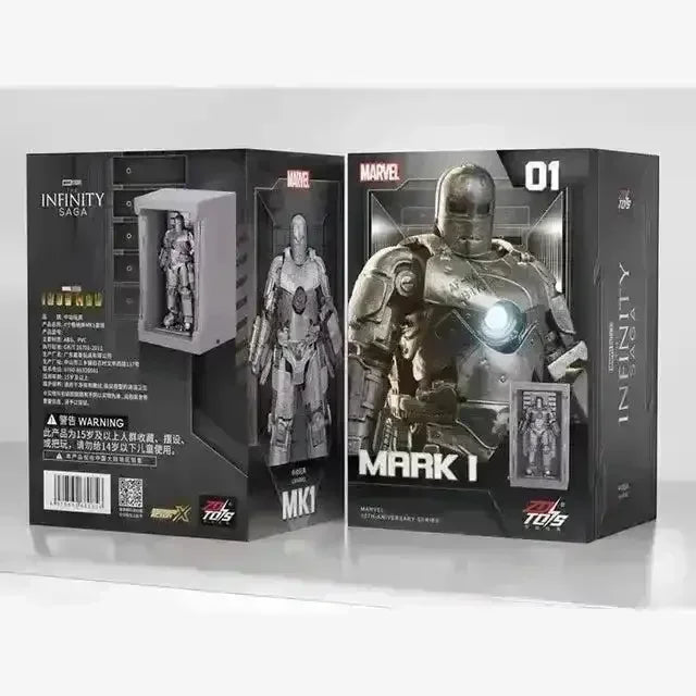 Marvel Studios : The Infinity Saga 4 Inch Scale Iron Man Collection Figures Set of 7 by ZD Toys