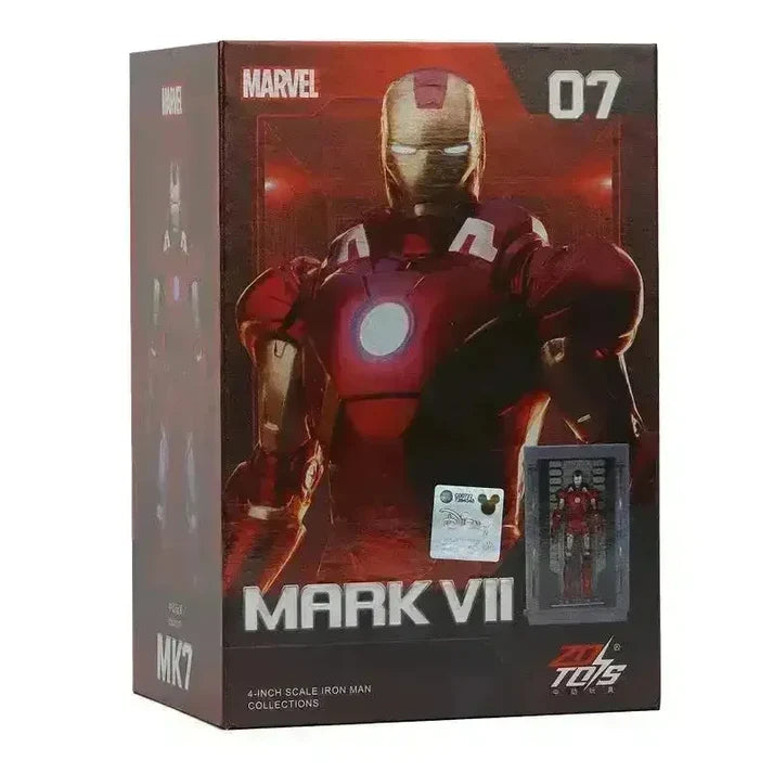 Marvel Studios : The Infinity Saga 4 Inch Scale Iron Man Collection Figures Set of 7 by ZD Toys
