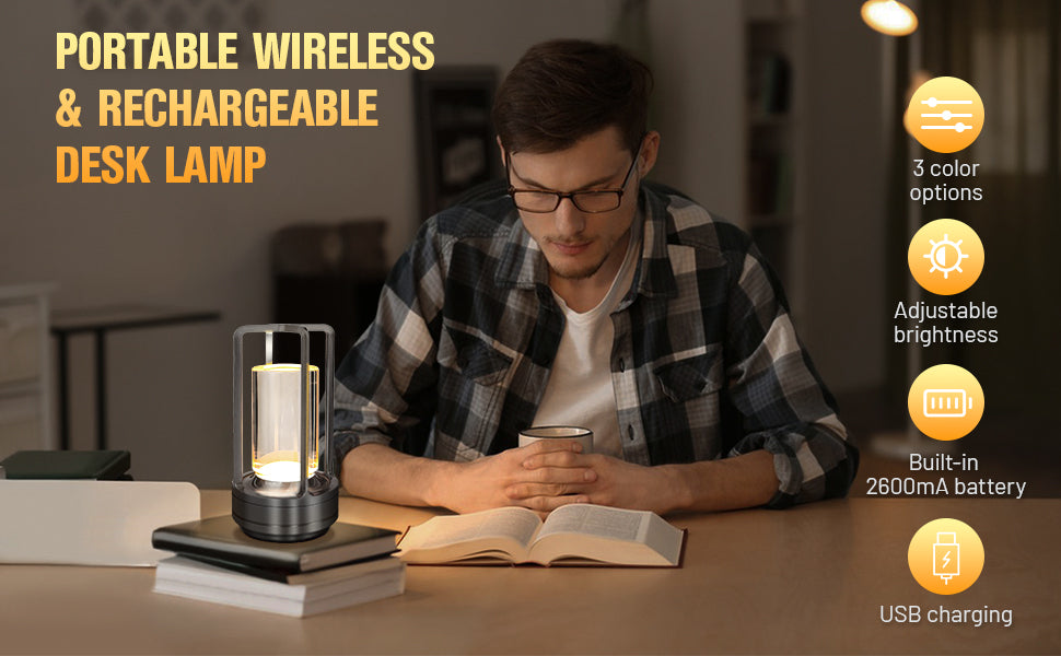 Touch Control Crystal Lamp - USB Chargeable