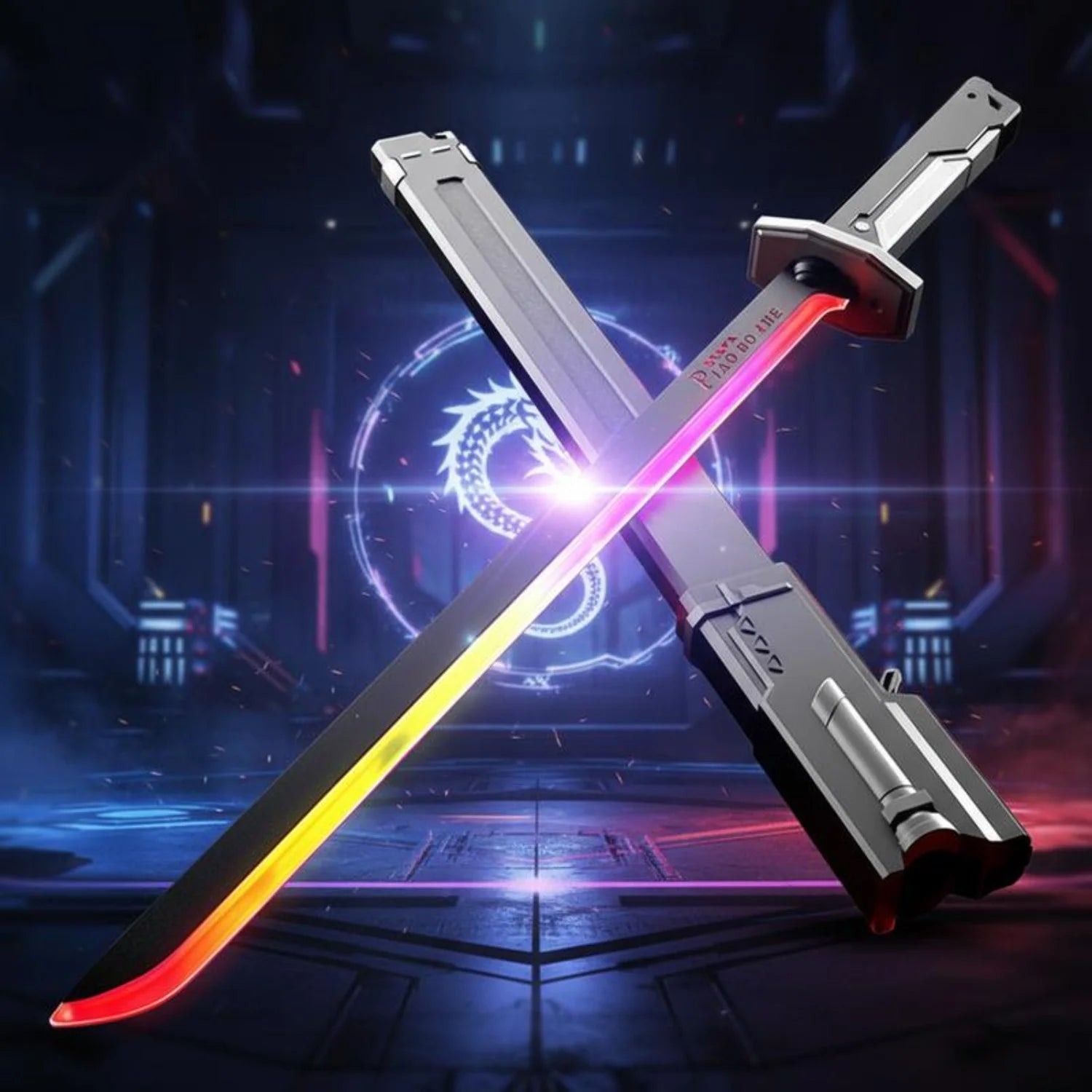 Flowing Colorful Lightsaber Led Black Sword with Spark & Smoke Effect - Usb Chargeable (Partial Cash on delivery allowed on this product)