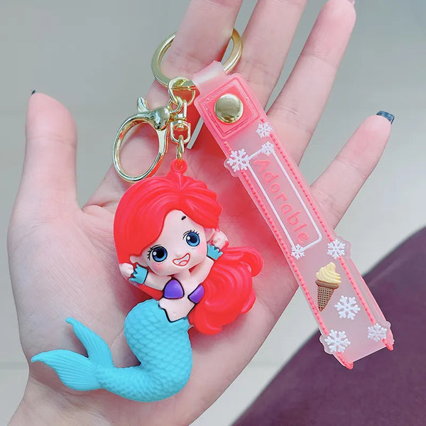 Adorable 3D Silicon Keychain With Bagcharm and Strap (Select from Dropdown)