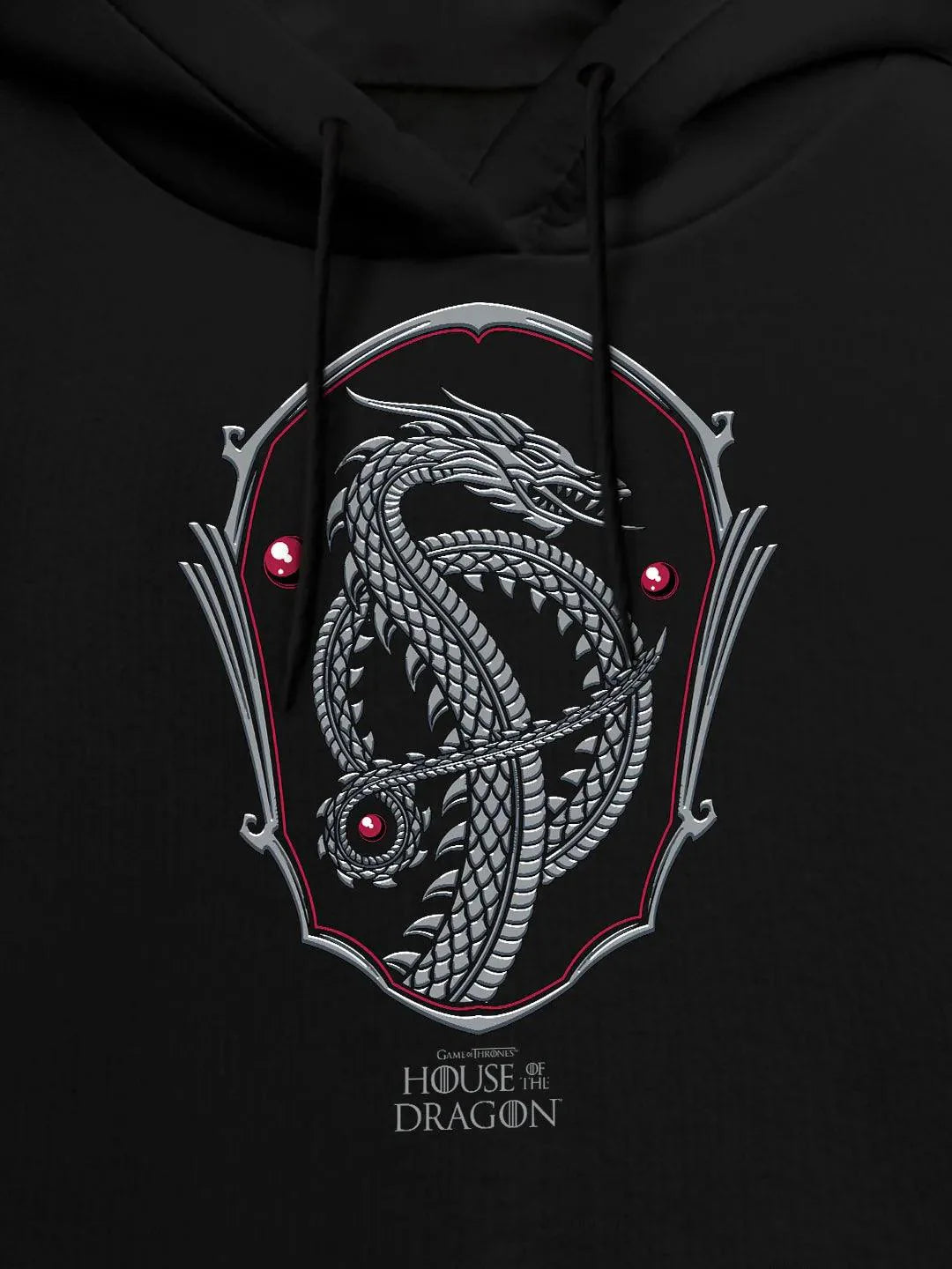 Silver Dragon Crest - Women Hoodie Black Colour - ThePeppyStore