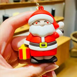 Santa Claus 3D Silicon Keychain With Bagcharm and Strap