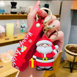 Santa Claus 3D Silicon Keychain With Bagcharm and Strap