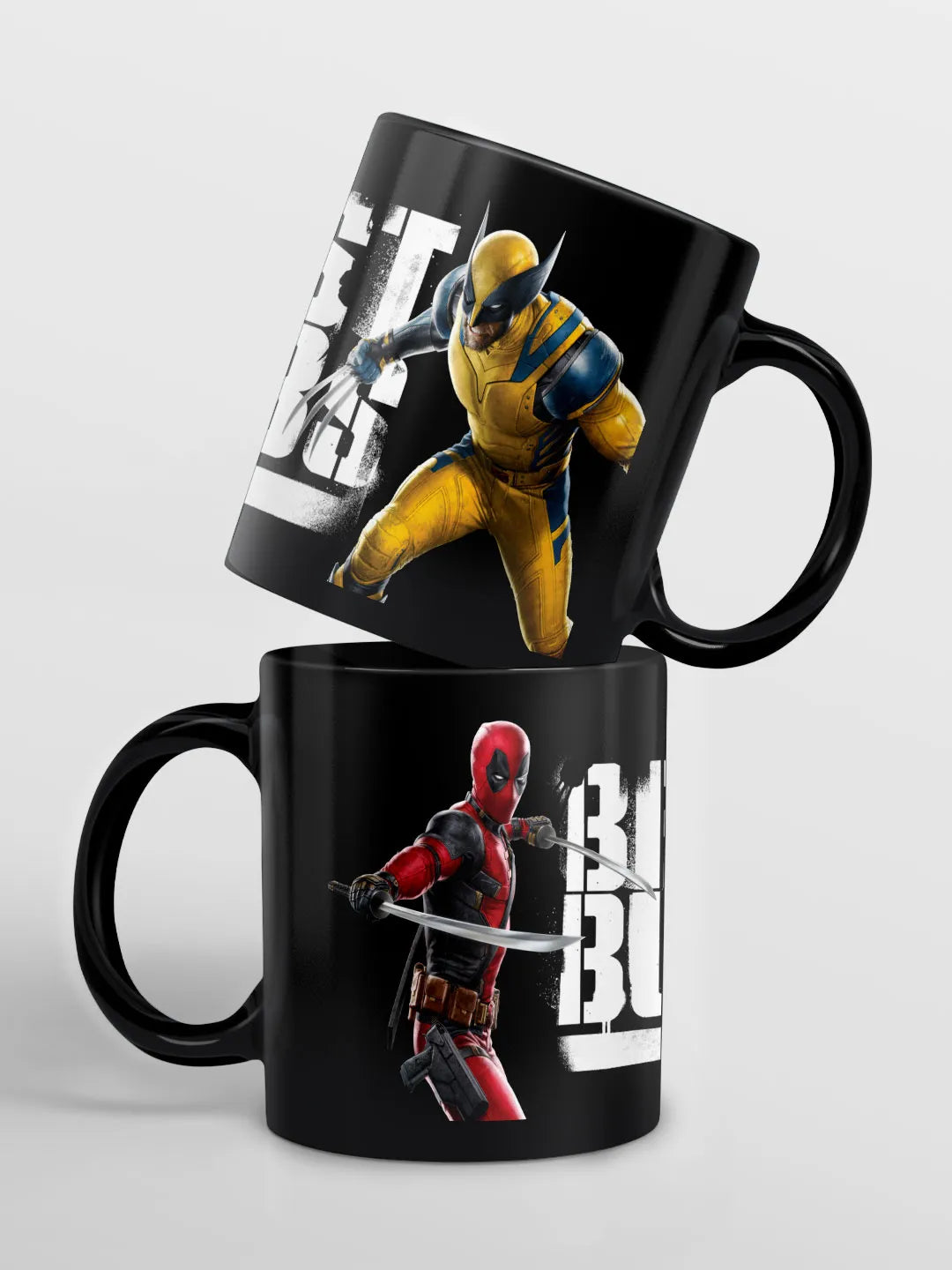 Deadpool Wolverine Best Bubs 3D Black Ceramic Coffee Mug