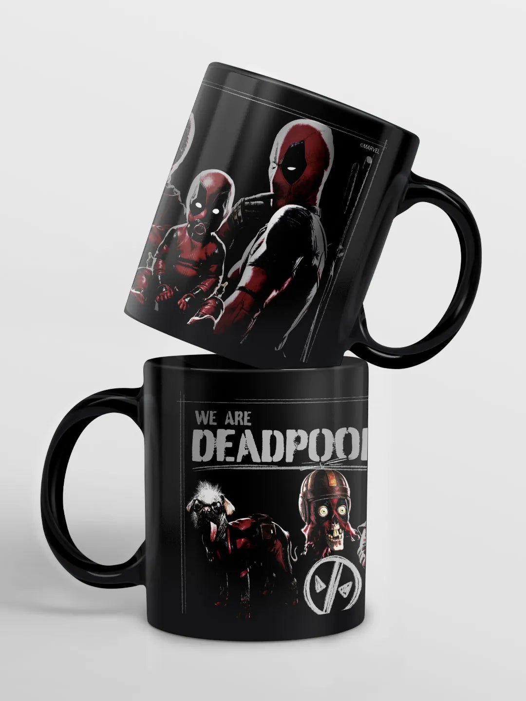 Deadpool Family 3D Black Ceramic Coffee Mug