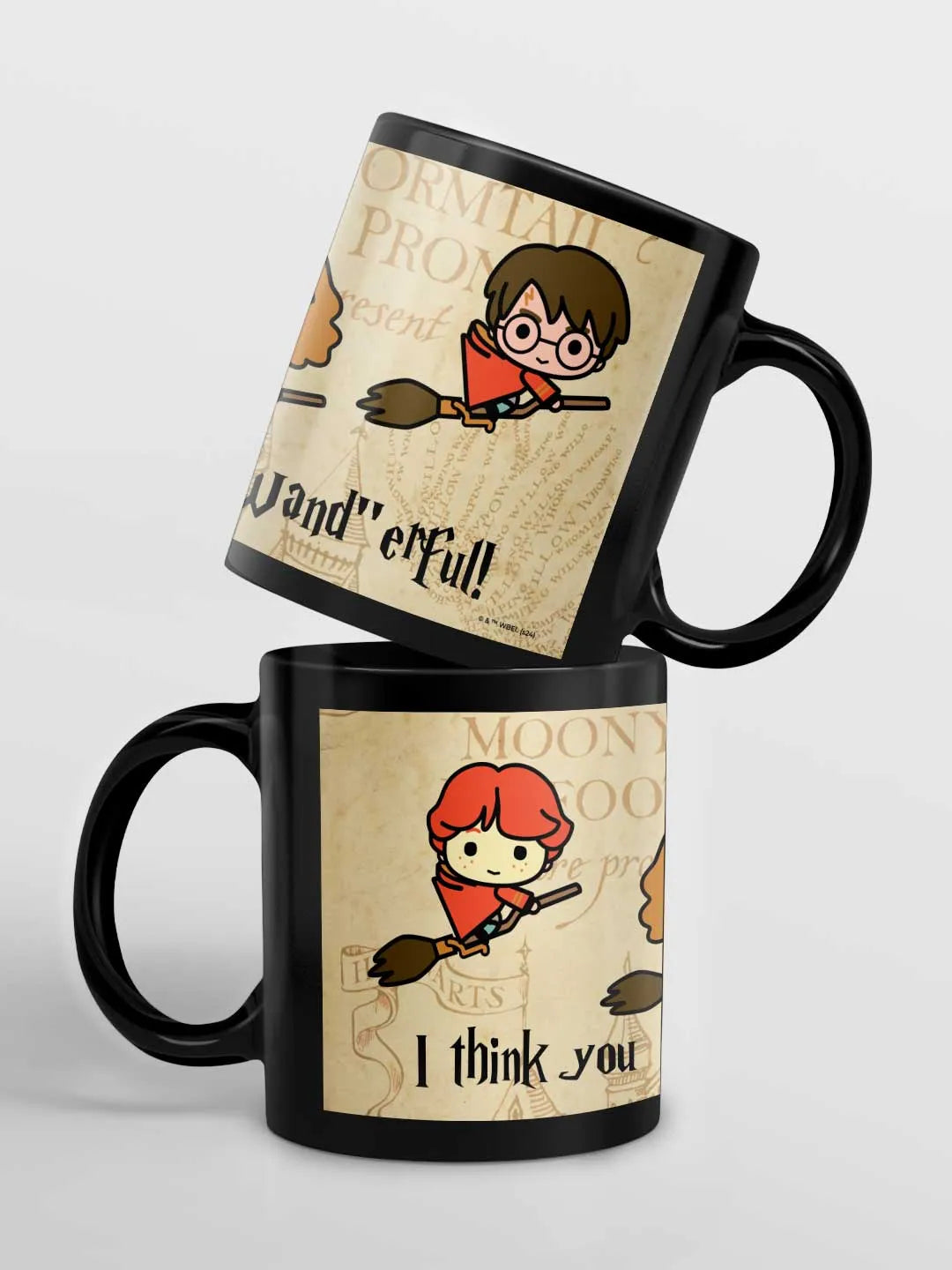 Harry Potter I Think You Are Wand''erful Ceramic 3D Black Coffee Mug - 325 Ml