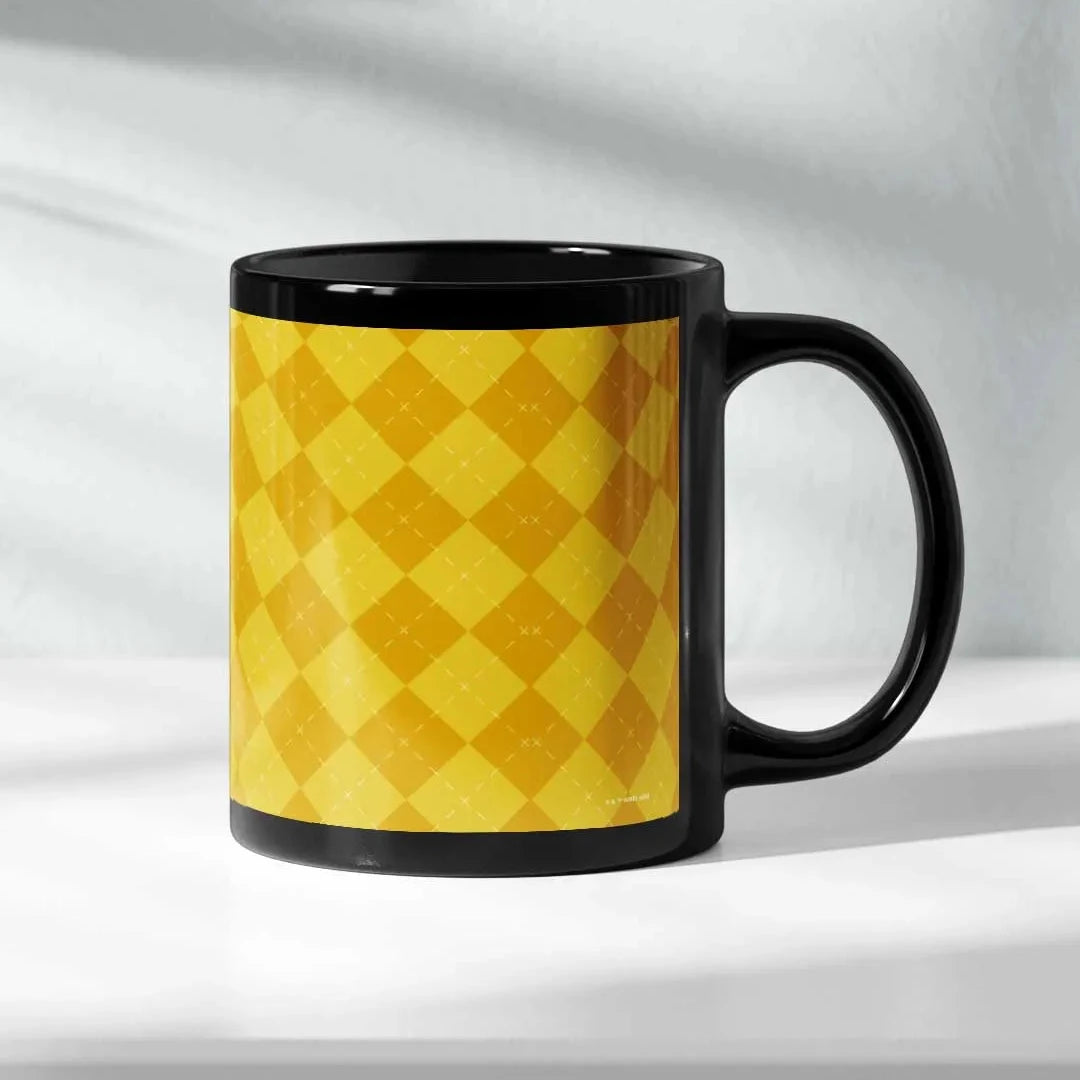 Harry Potter Crest Hufflepuff Ceramic 3D Black Coffee Mug - 325 Ml