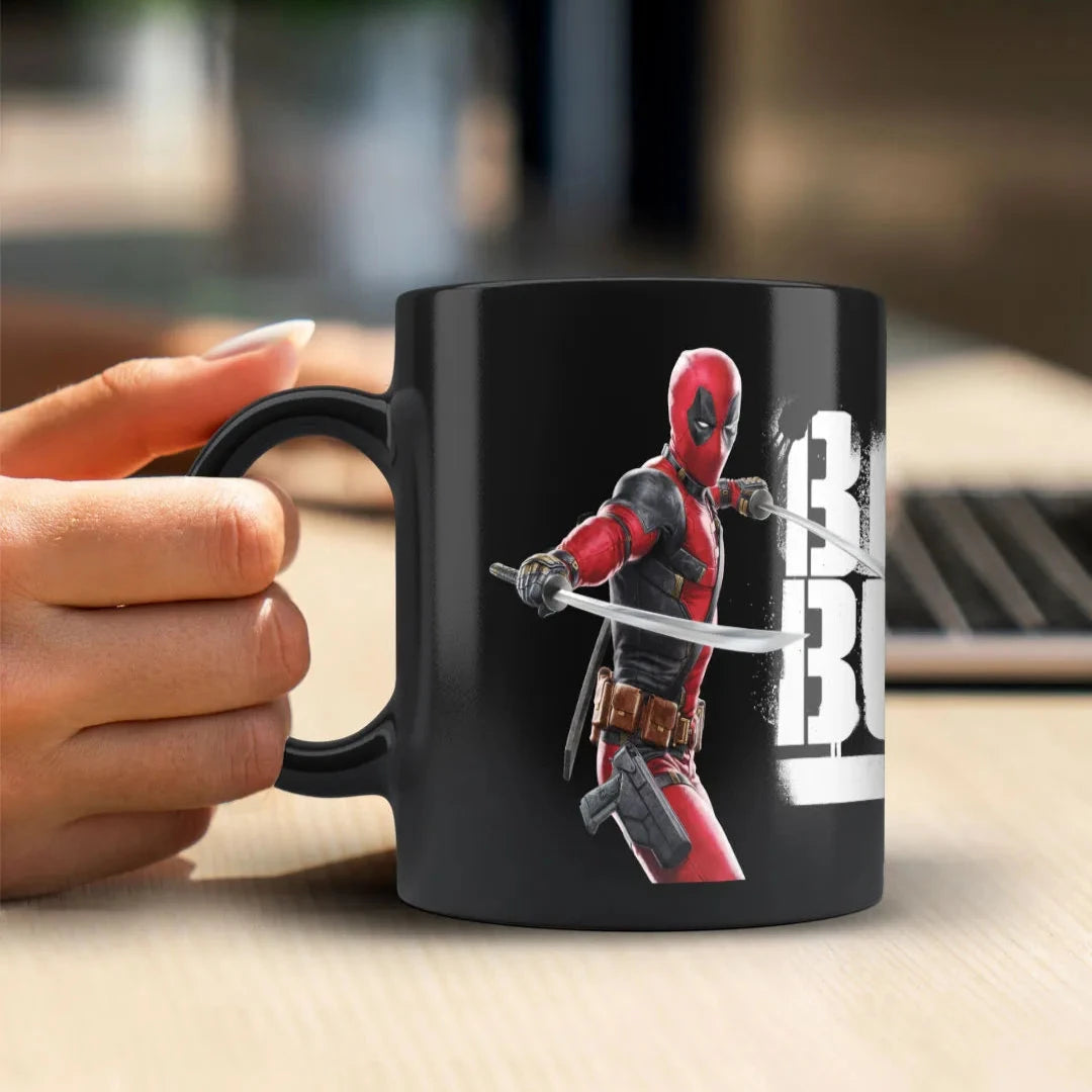 Deadpool Wolverine Best Bubs 3D Black Ceramic Coffee Mug