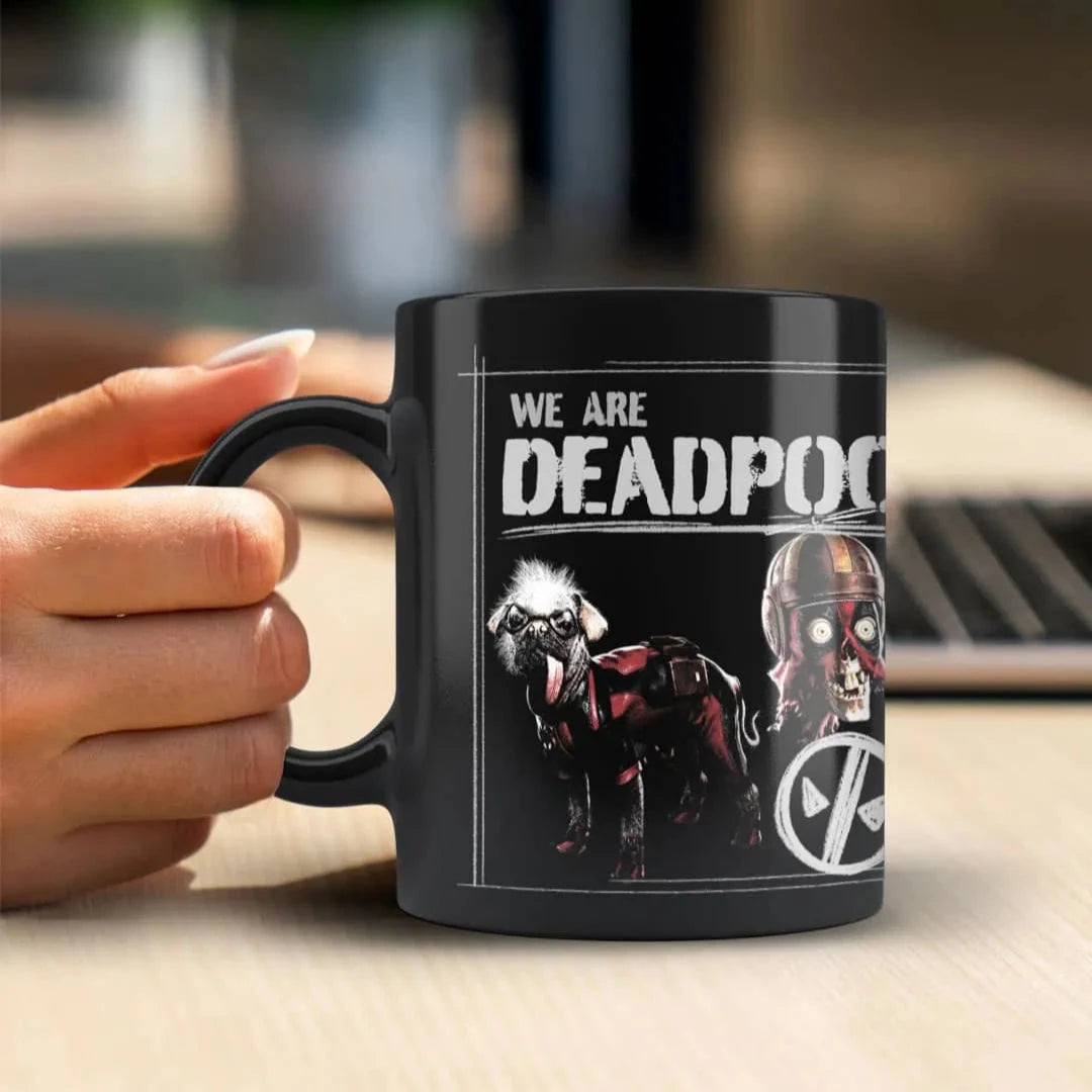 Deadpool Family 3D Black Ceramic Coffee Mug