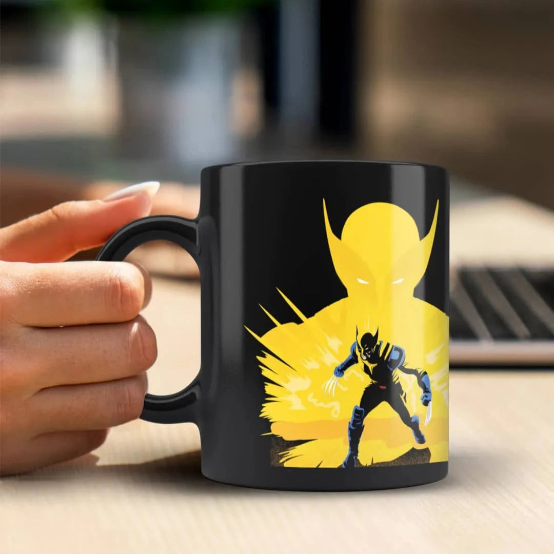 Wolverine Crest 3D Black Ceramic Coffee Mug