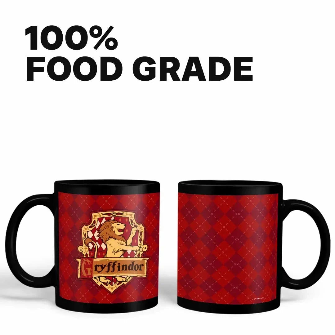 Harry Potter Crest Gryffindor Ceramic 3D Black Coffee Mug - 325 Ml