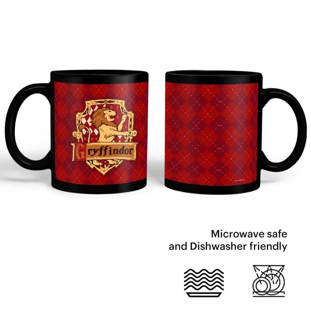 Harry Potter Crest Gryffindor Ceramic 3D Black Coffee Mug - 325 Ml