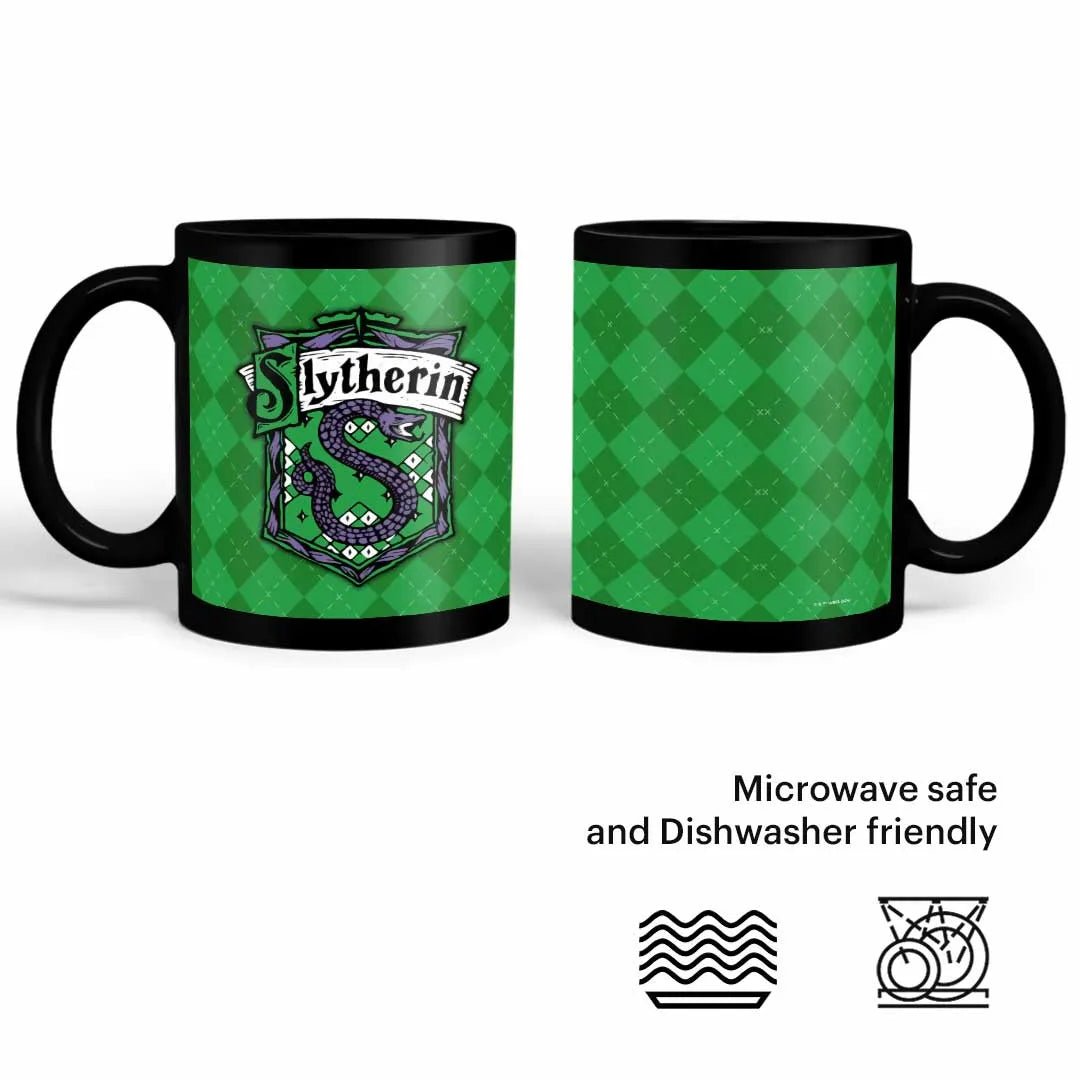 Harry Potter Crest Slytherin Ceramic 3D Black Coffee Mug - 325 Ml