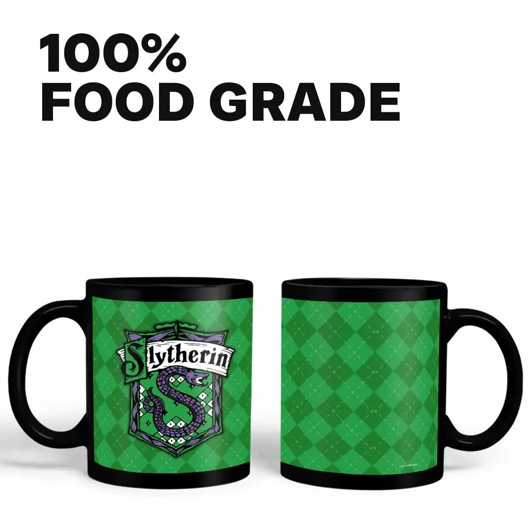 Harry Potter Crest Slytherin Ceramic 3D Black Coffee Mug - 325 Ml