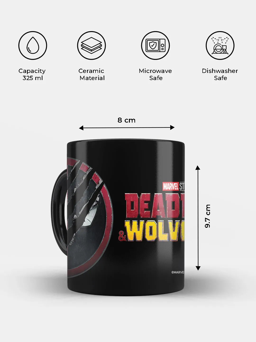 Deadpool Crest 3D Black Ceramic Coffee Mug