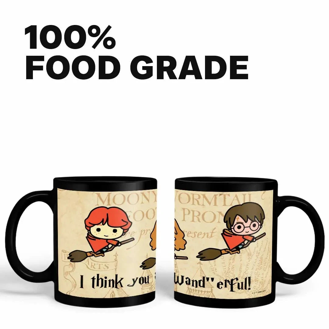 Harry Potter I Think You Are Wand''erful Ceramic 3D Black Coffee Mug - 325 Ml