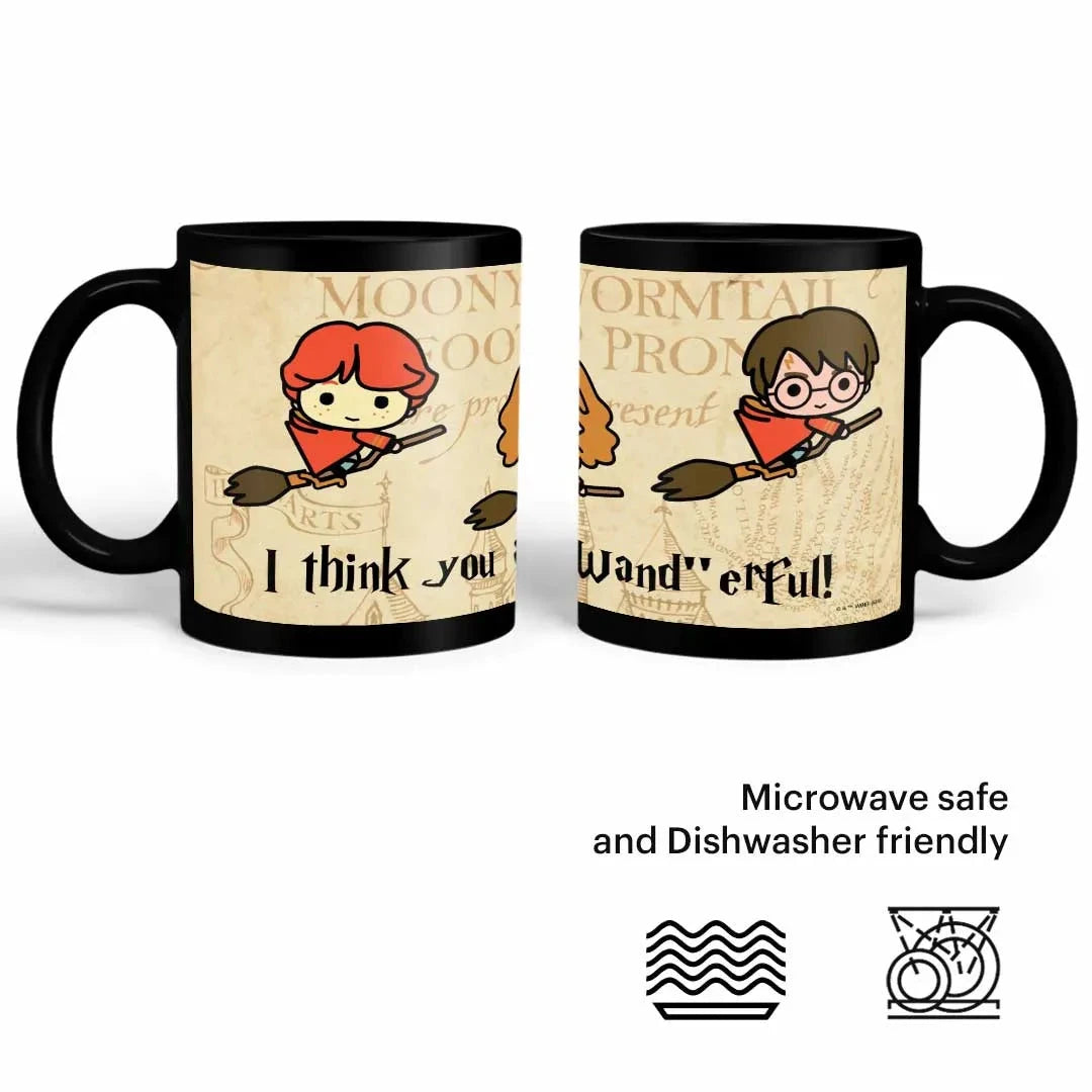 Harry Potter I Think You Are Wand''erful Ceramic 3D Black Coffee Mug - 325 Ml