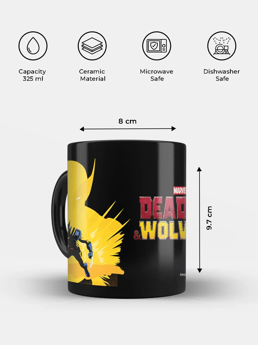 Wolverine Crest 3D Black Ceramic Coffee Mug