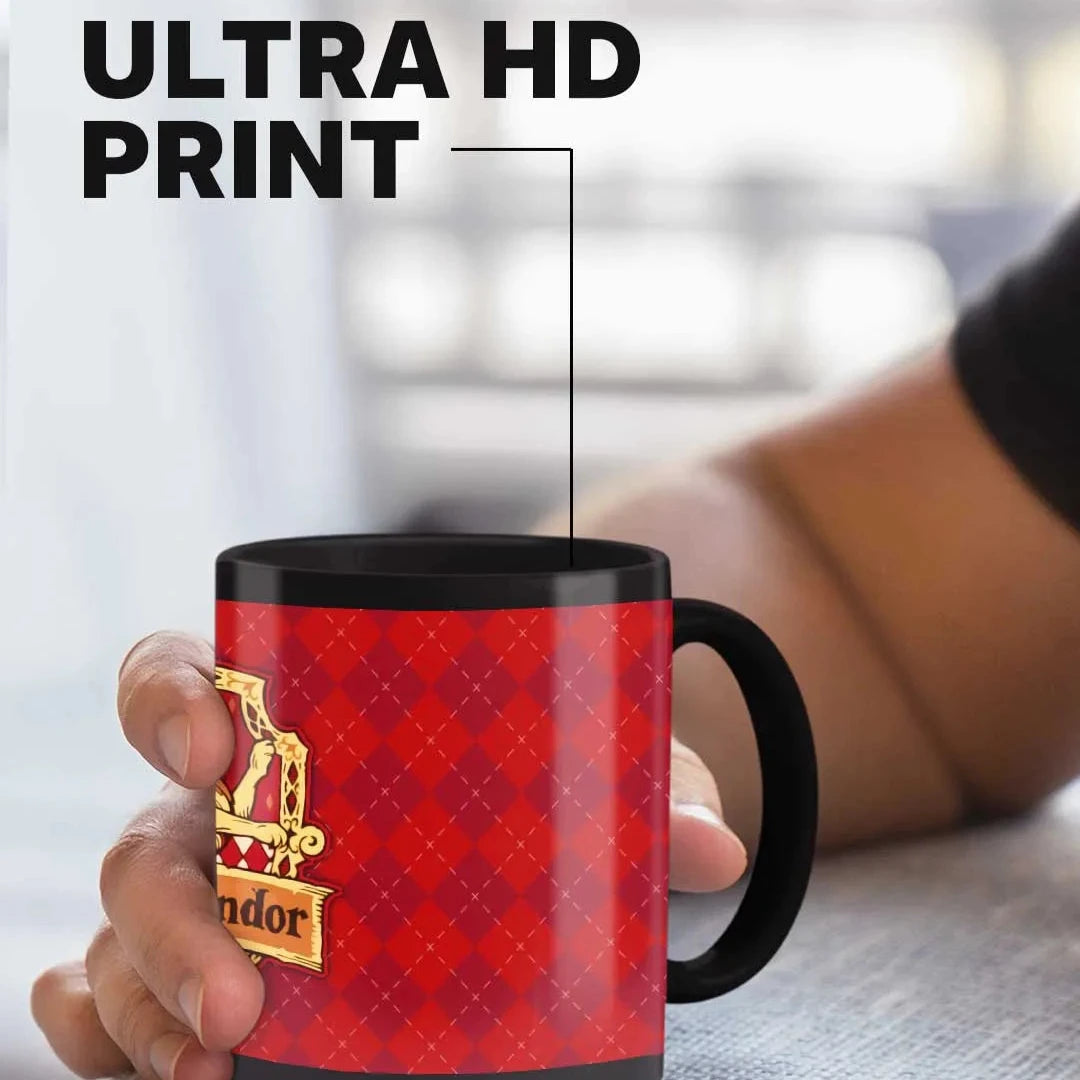 Harry Potter Crest Gryffindor Ceramic 3D Black Coffee Mug - 325 Ml