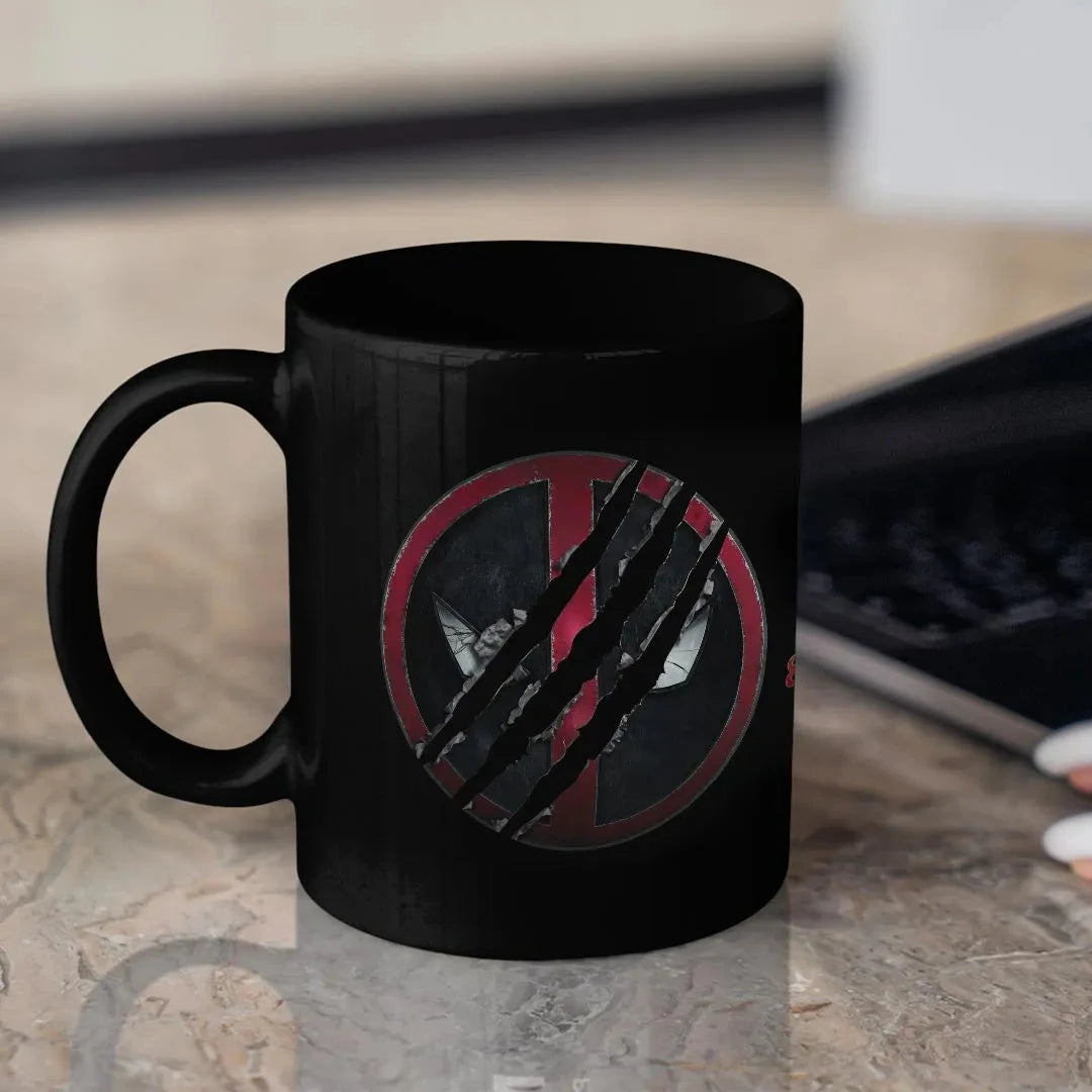 Deadpool Crest 3D Black Ceramic Coffee Mug