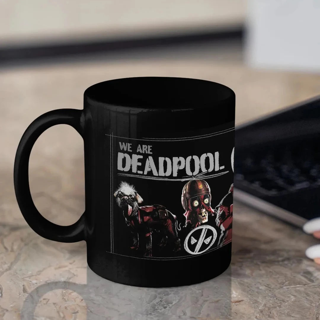 Deadpool Family 3D Black Ceramic Coffee Mug