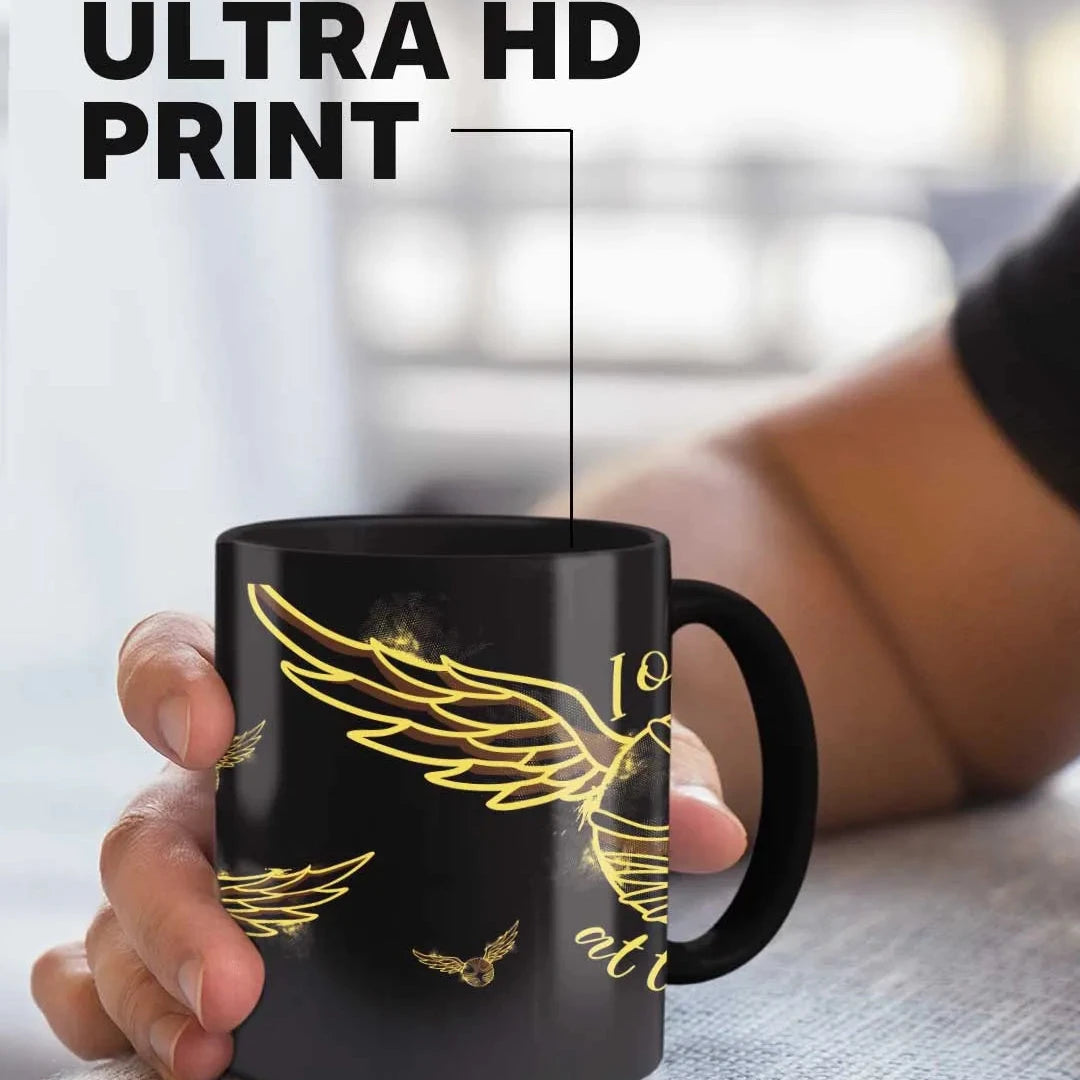 Harry Potter Golden Snitch Ceramic 3D Black Coffee Mug - 325 Ml