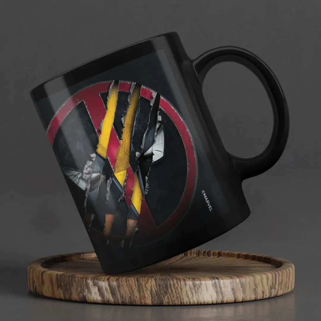 Deadpool Wolverine 3D Black Ceramic Coffee Mug