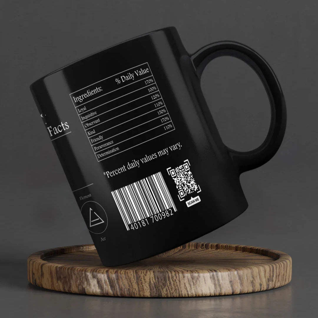 Libra Nutrition Facts - Ceramic Black Coffee Mug