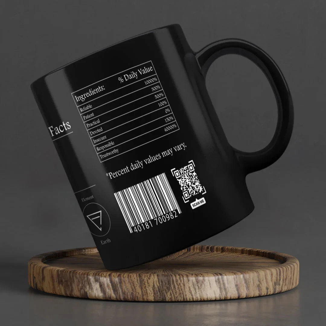 Taurus Nutrition Facts - Ceramic Black Coffee Mug