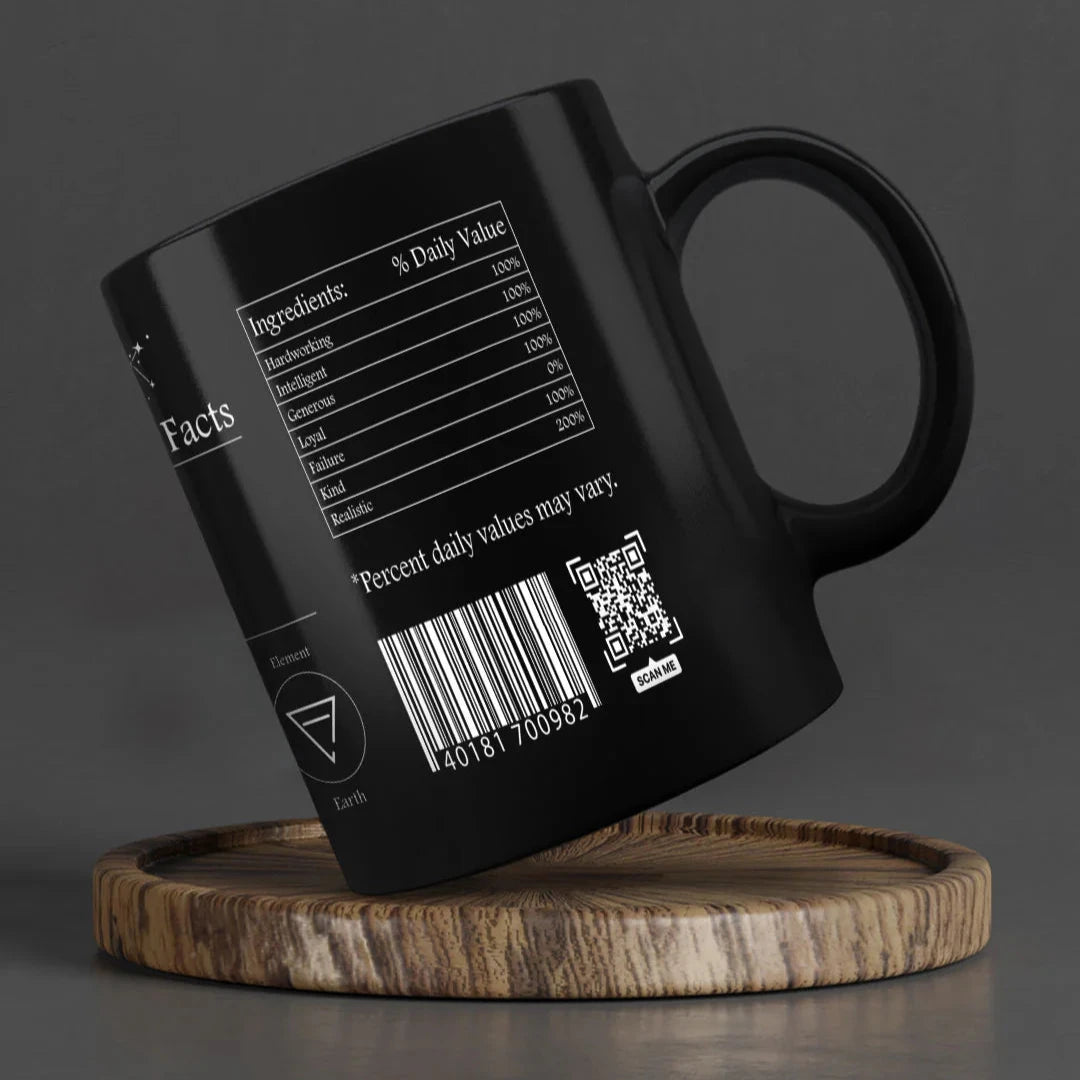 Virgo Nutrition Facts - Ceramic Black Coffee Mug