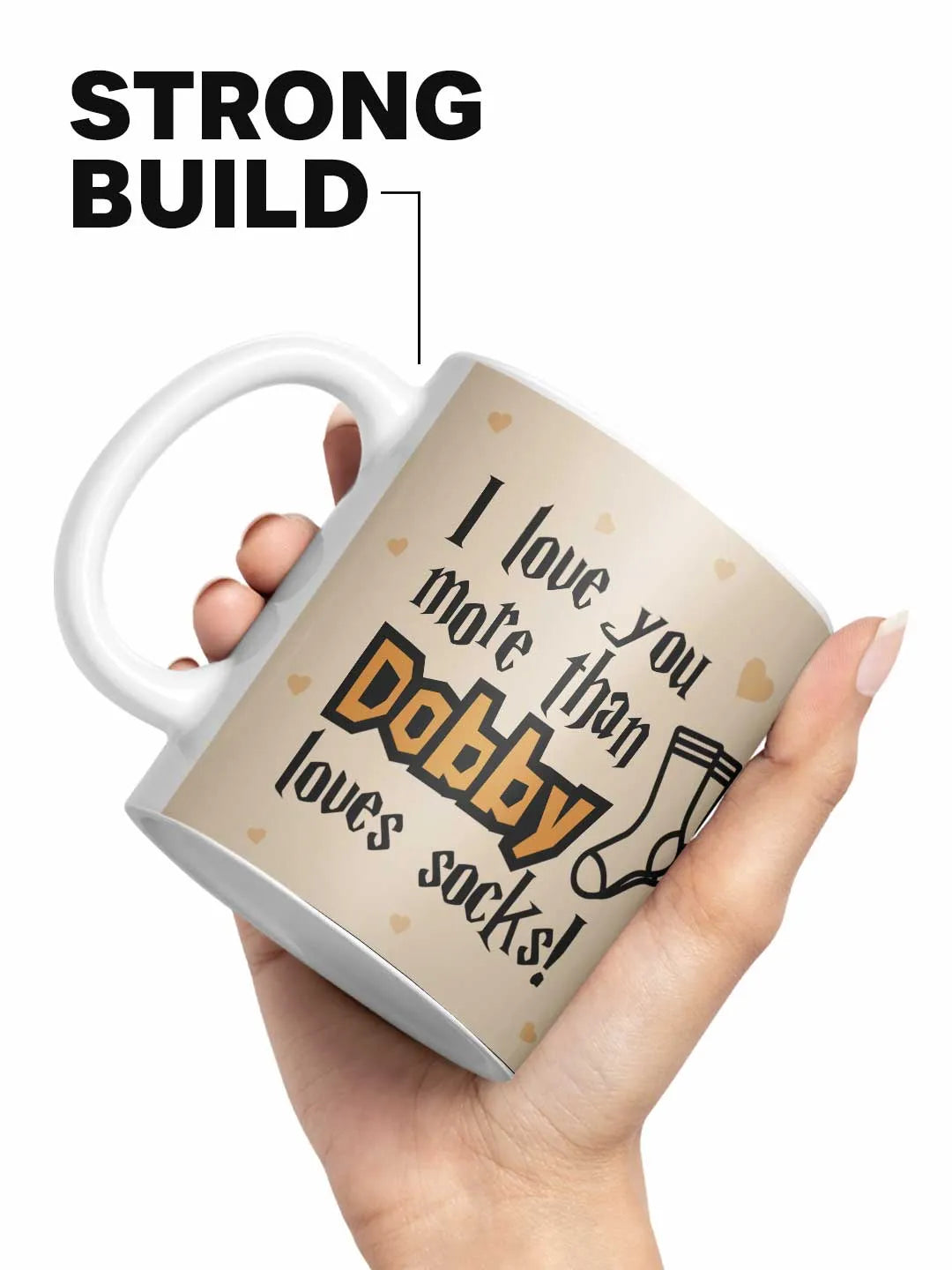 Harry Potter Dobby Loves Socks Ceramic 3D White Coffee Mug - 325 Ml