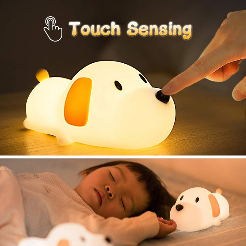 Cute Puppy 3D Silicon RGB Colour-Changing Chargeable Touch Lamp