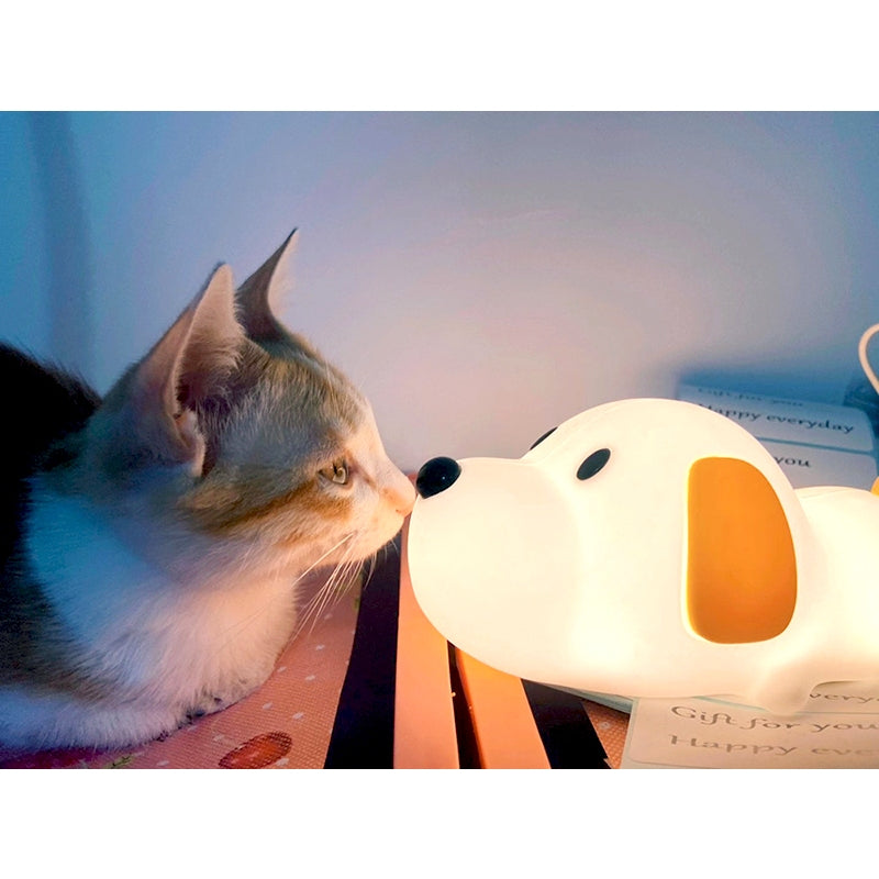 Cute Puppy 3D Silicon RGB Colour-Changing Chargeable Touch Lamp