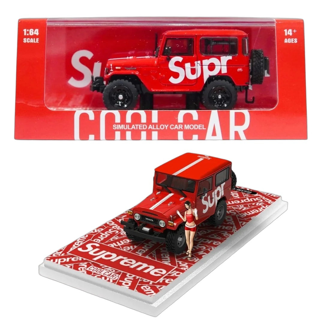 COOL CAR Toyota FJ40 Land Cruiser Supreme Edition Red 1:64 Diecast Model Car with box