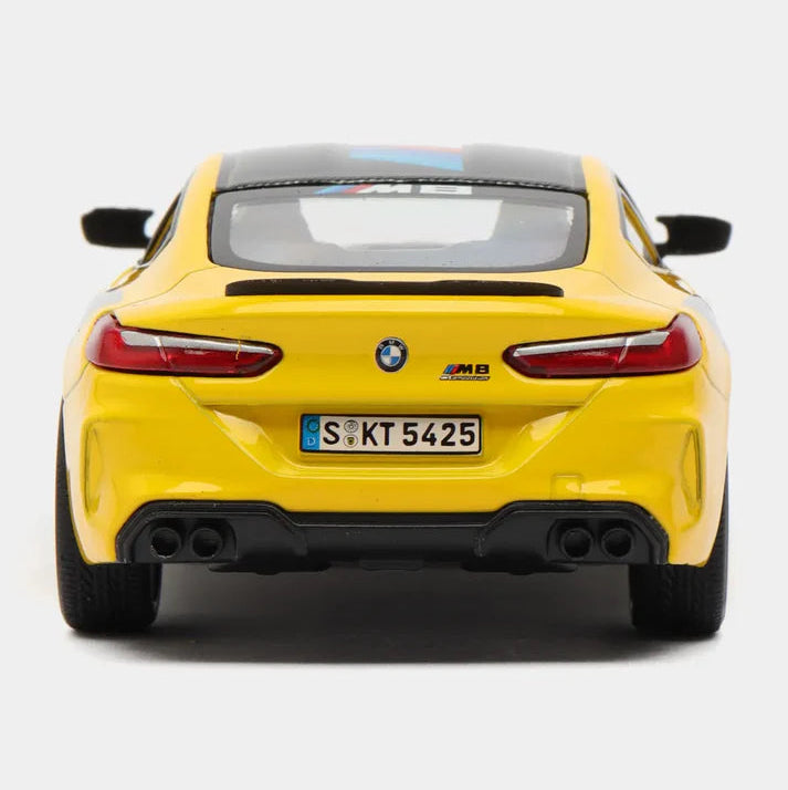 Kinsmart Metal Scale 1 : 38 Diecast Scale Model with Openable Doors and Pull Back Action - BMW M8 Competion Coupe Livery Edition