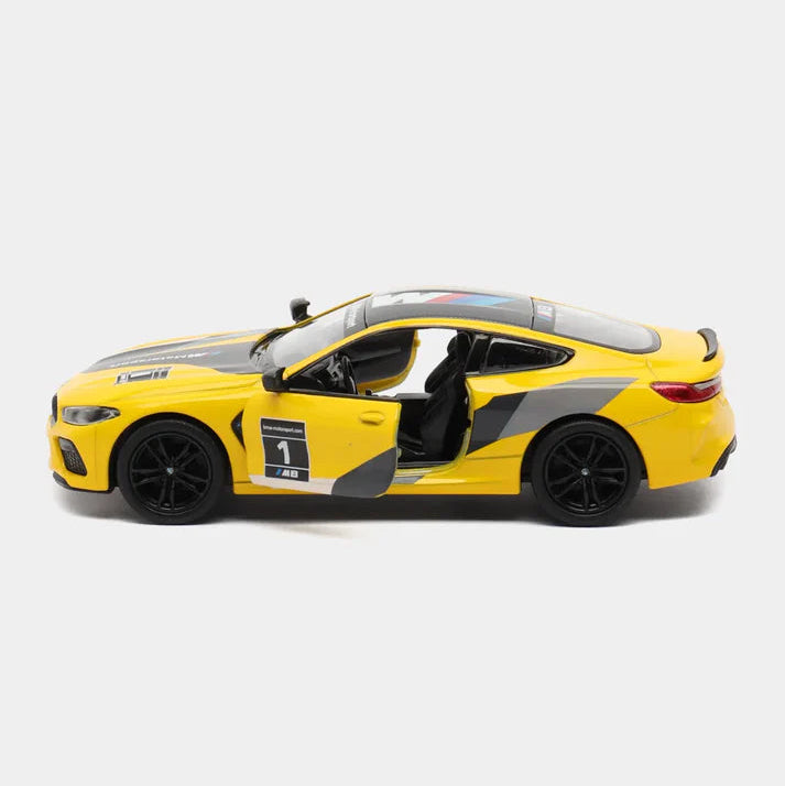 Kinsmart Metal Scale 1 : 38 Diecast Scale Model with Openable Doors and Pull Back Action - BMW M8 Competion Coupe Livery Edition