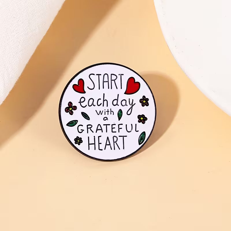Grateful Heart Brooch Pin