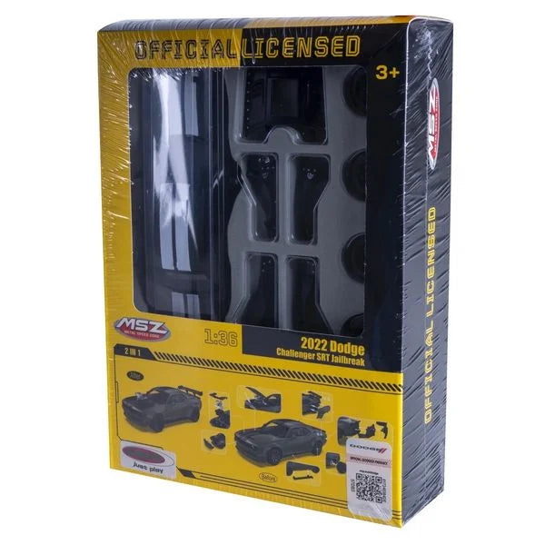 Scale 1 : 36 Official Licensed CCA Cool-Chic Auto 2-In-1 2022 Dodge Challenger SRT Jailbreak Diecast Metal Model Car