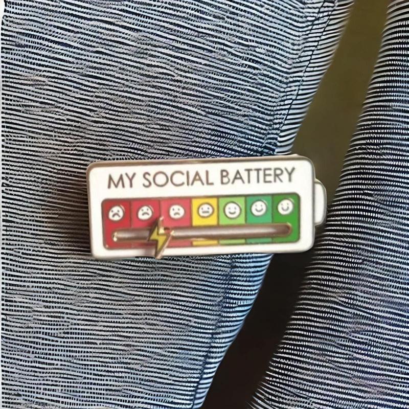 My Social Battery Brooch Pin (Select From Drop Down)