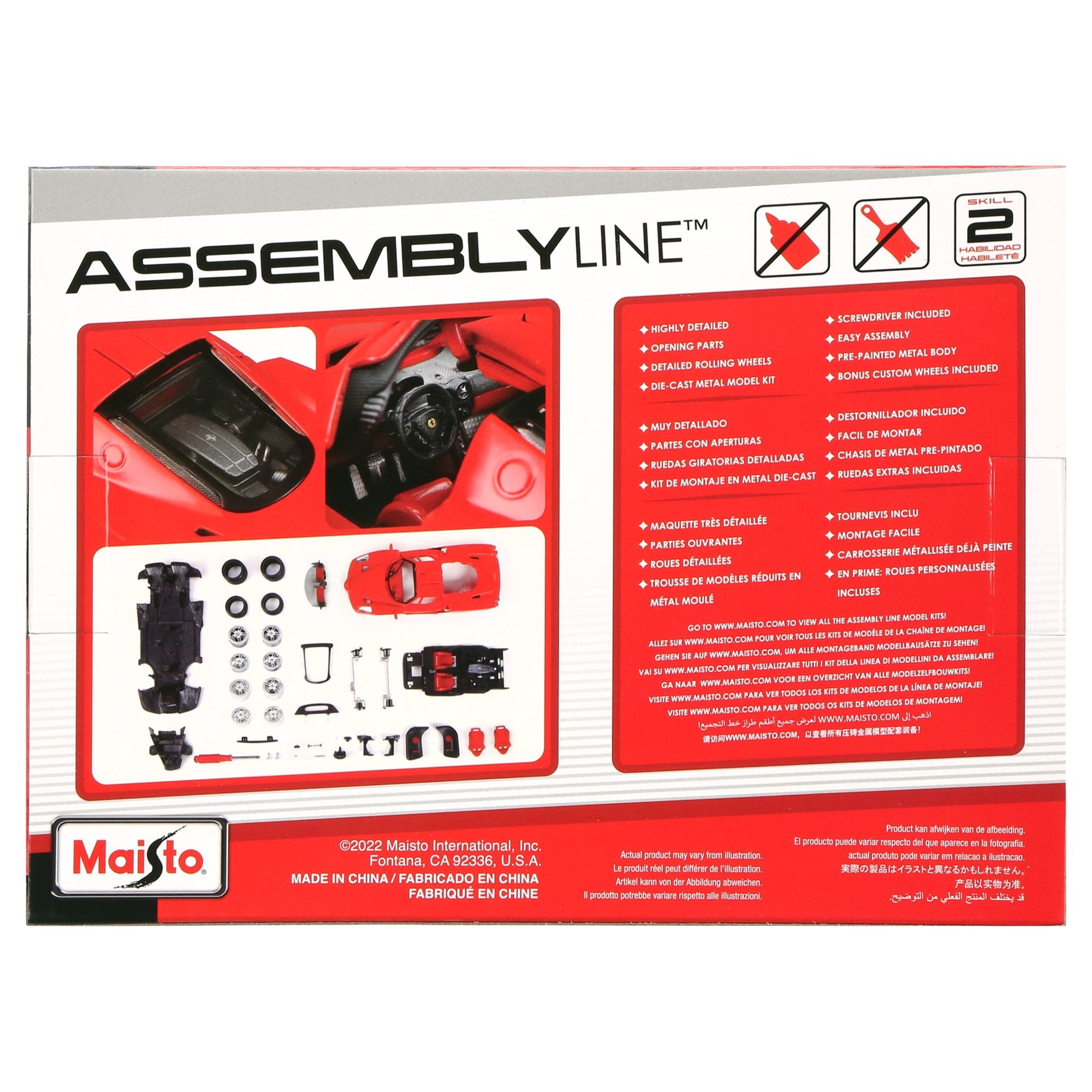 Maisto Official Licensed -  Scale 1 : 24 Assembly Line Enzo  Ferrari Collection Diecast Scale Model - 35 Pieces Assembly Kit